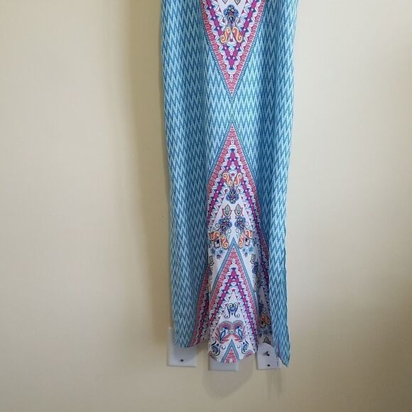Pink Owl Blue Maxi Dress Sz small - Picture 5 of 11